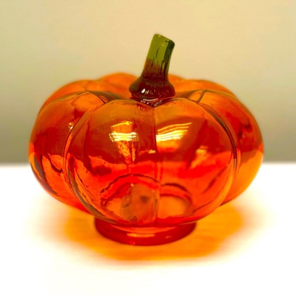 New! Target Bullseye Playground Fall Decor Orange Glass Light up Pumpkin